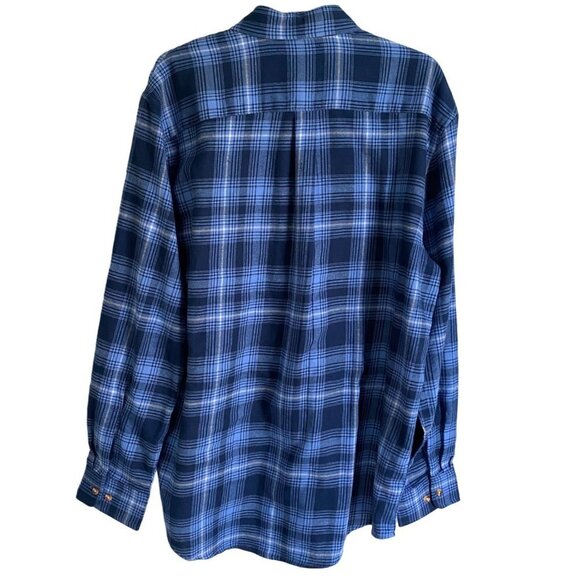 Tackle & Tides Blue Plaid Cotton Flannel Shirt Men's Large NEW - Picture 8 of 11